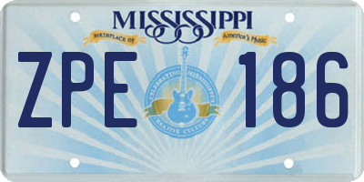 MS license plate ZPE186