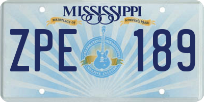 MS license plate ZPE189