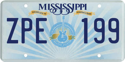 MS license plate ZPE199
