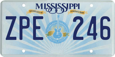 MS license plate ZPE246