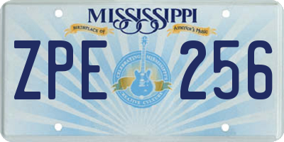 MS license plate ZPE256