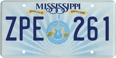 MS license plate ZPE261