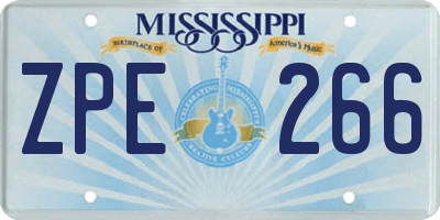 MS license plate ZPE266