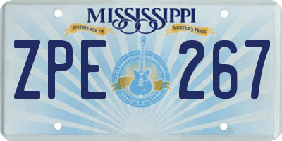 MS license plate ZPE267