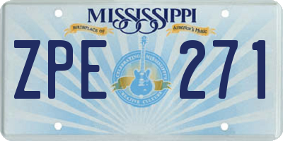 MS license plate ZPE271