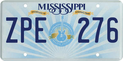 MS license plate ZPE276