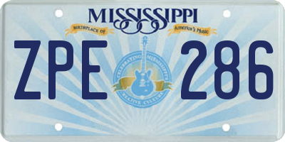 MS license plate ZPE286
