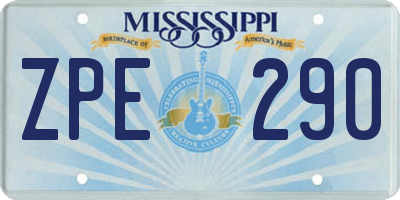 MS license plate ZPE290
