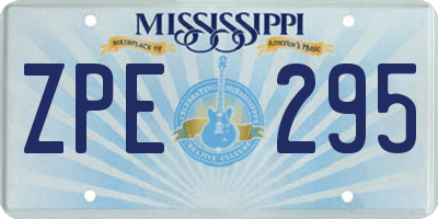 MS license plate ZPE295