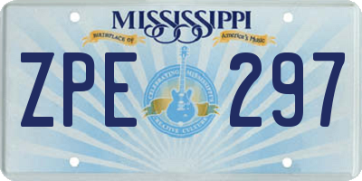 MS license plate ZPE297