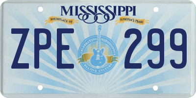 MS license plate ZPE299