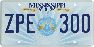 MS license plate ZPE300