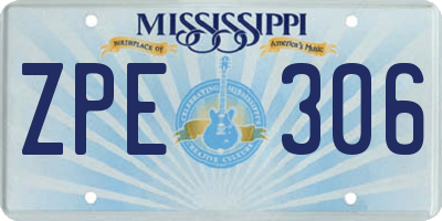 MS license plate ZPE306