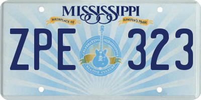 MS license plate ZPE323
