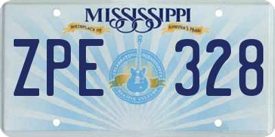 MS license plate ZPE328