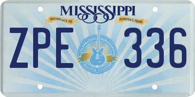 MS license plate ZPE336