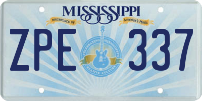 MS license plate ZPE337