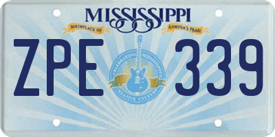 MS license plate ZPE339