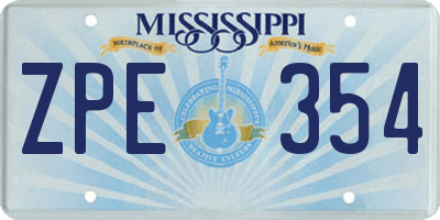 MS license plate ZPE354