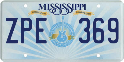 MS license plate ZPE369