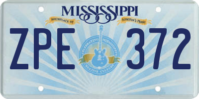 MS license plate ZPE372