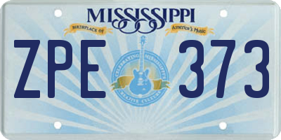 MS license plate ZPE373