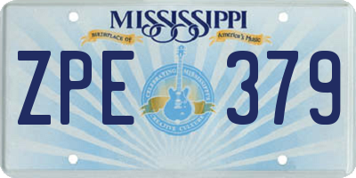 MS license plate ZPE379