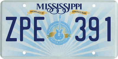 MS license plate ZPE391