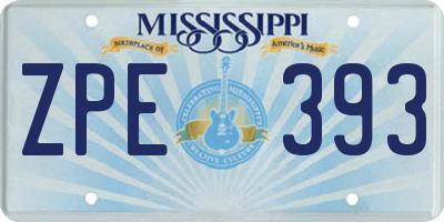 MS license plate ZPE393