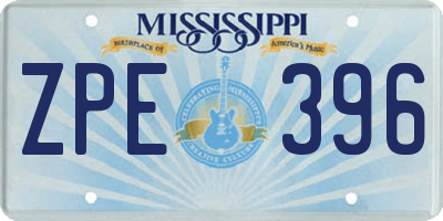 MS license plate ZPE396