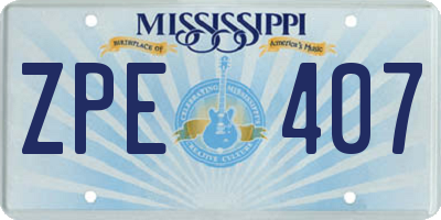 MS license plate ZPE407