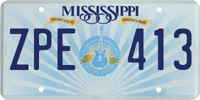 MS license plate ZPE413
