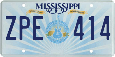 MS license plate ZPE414