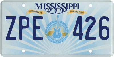 MS license plate ZPE426
