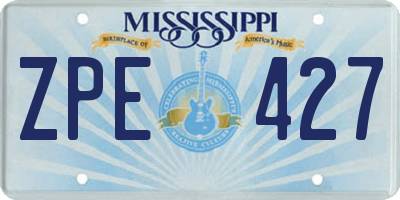 MS license plate ZPE427