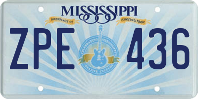 MS license plate ZPE436