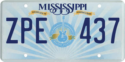 MS license plate ZPE437