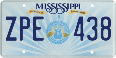MS license plate ZPE438