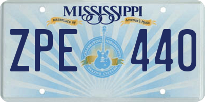 MS license plate ZPE440