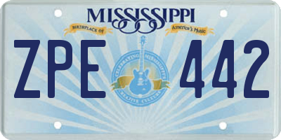MS license plate ZPE442