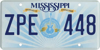 MS license plate ZPE448