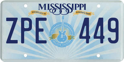 MS license plate ZPE449