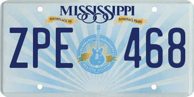 MS license plate ZPE468