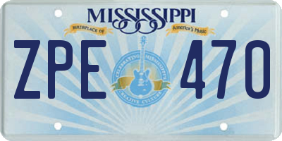MS license plate ZPE470