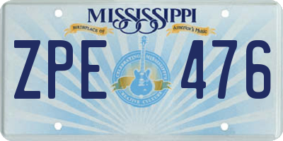 MS license plate ZPE476