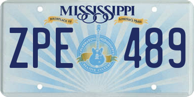 MS license plate ZPE489