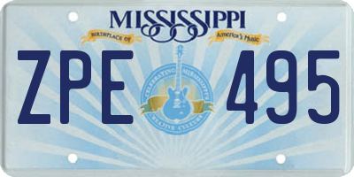 MS license plate ZPE495