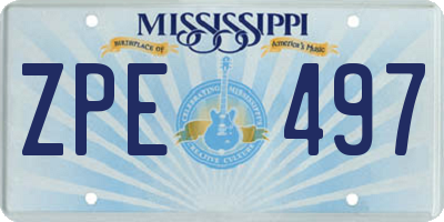 MS license plate ZPE497