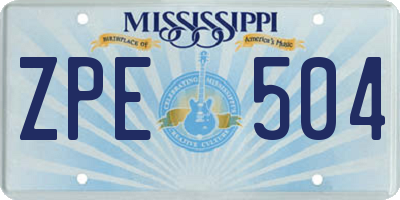 MS license plate ZPE504