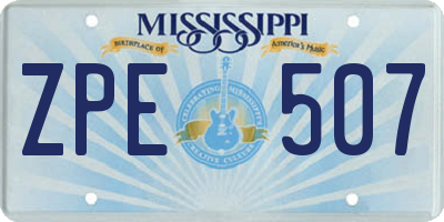 MS license plate ZPE507